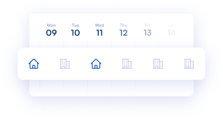 Remote work rules configuration in a flex office tool